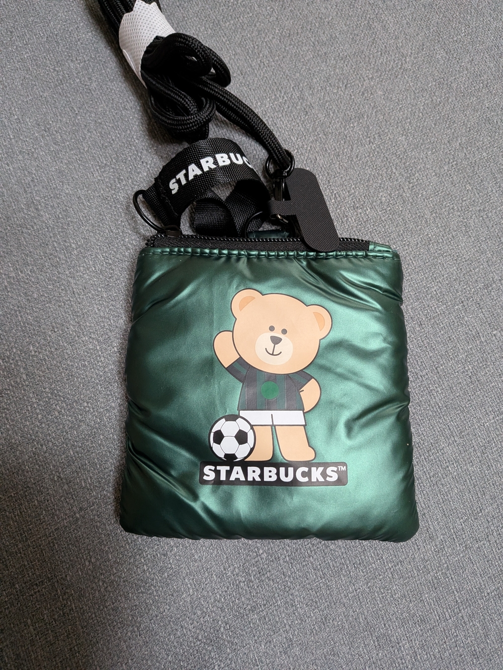 Starbucks Asia Soccer Bearista Green Mini Crossbody Pouch BNWT